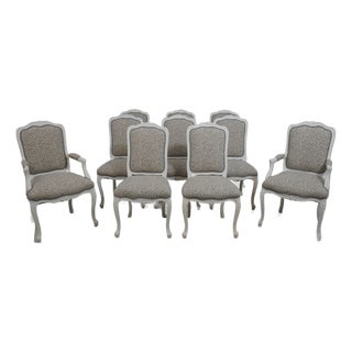 Set of 10 MGM White Painted Louis XV Dining Chairs For Sale