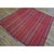 1950s Pink Stripe Vintage Flatweave Modern Turkish Decorative Kilim Square Rug For Sale - Image 4 of 6