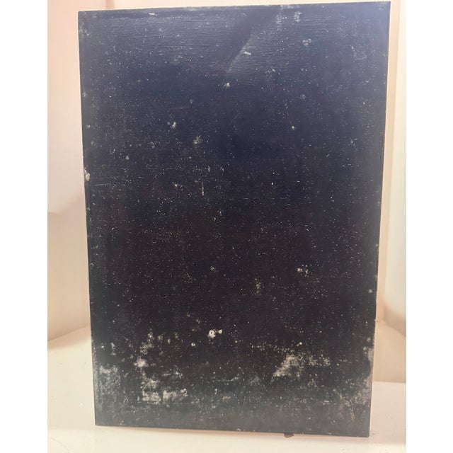 Antique Maracaibo Tea Caddy Hand-Painted Tin Toleware Scenic Front For Sale - Image 10 of 11