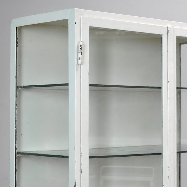 Ivory Vintage Iron Medical Cabinet, 1930s For Sale - Image 8 of 12