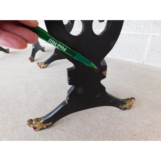 Antique Dark Green Lacquer Asian Nesting Tables For Sale - Image 9 of 10