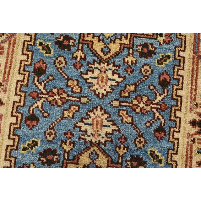 Blue Heriz Runner 2’6” X 7’11” Blue Wool Tribal Hand-Knotted Oriental Rug For Sale - Image 8 of 12