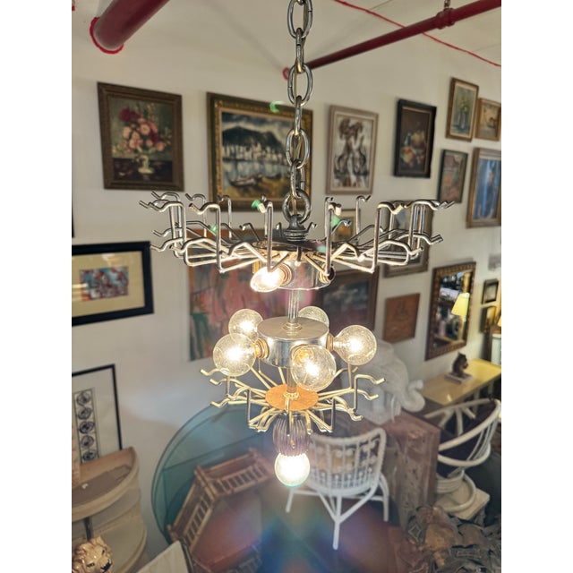 70's Vintage Italian Venini Triedri Clear Murano Glass Chandelier For Sale - Image 11 of 12