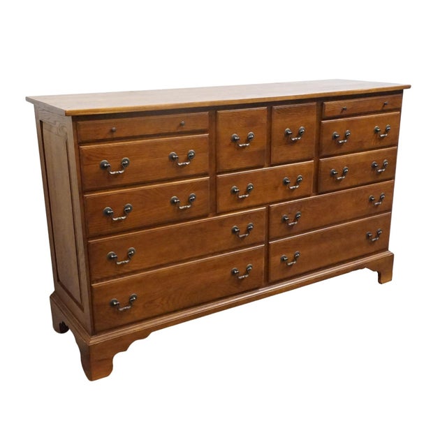 Keller Furniture Keller Furniture Solid Cherry Early American Colonial Revival 64" Eleven Drawer Dresser 2690 For Sale - Image 4 of 13