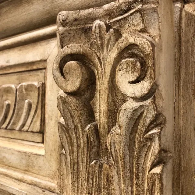 Wood Vintage Italian Wood Carved Cabinet For Sale - Image 7 of 12