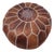 Handcrafted Moroccan Leather Pouf Cover – Rich Brown Ottoman, Genuine Goat Leather, Hand-Stitched Marrakech Artisan, Boho Chic Decor For Sale