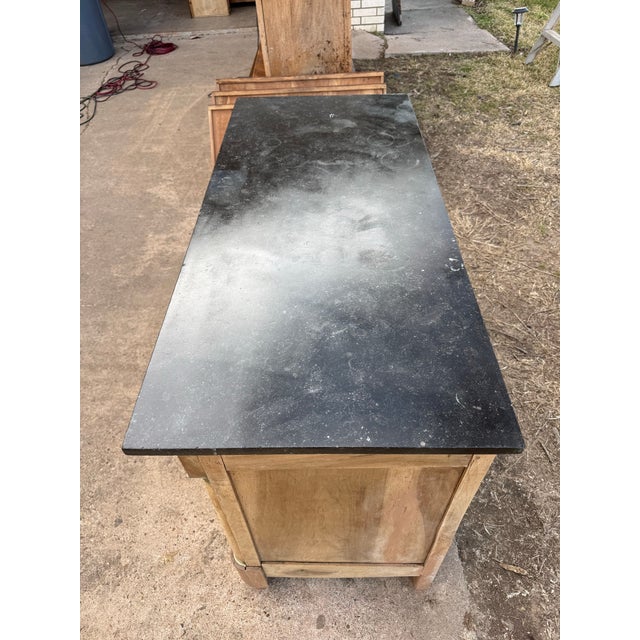 French Country 19th Century French Empire Walnut Bleached Marble Top Chest of Drawer / Commodes For Sale - Image 3 of 12