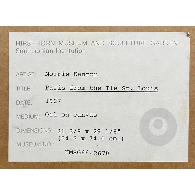 Morris Kantor, 1927 Oil Painting Eiffel Tower Paris American Modernist Wpa Artist Morris Kantor, 1927 For Sale - Image 10 of 12
