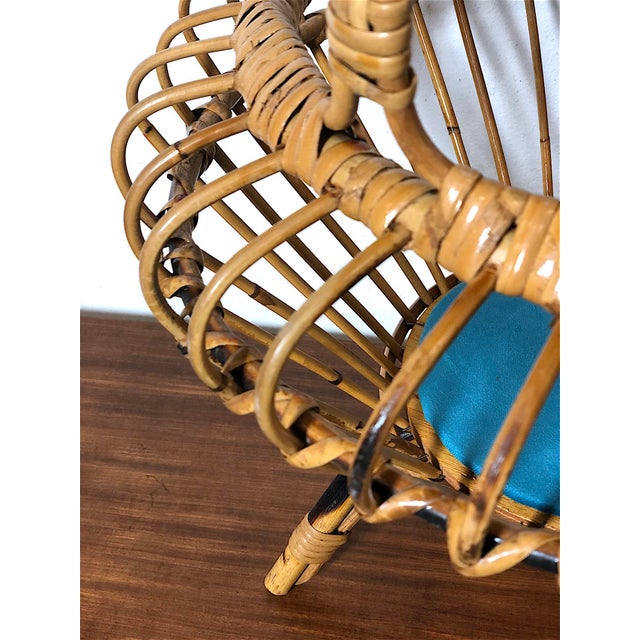 Mid-Century Modern Vintage Wicker Storage Box, Italy, 1960s For Sale - Image 3 of 16