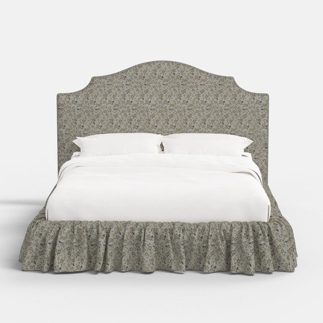 Spritely Home Stoffer Home x Cloth & Company Thelma Ruffle Platform Bed in Dogwood Floral Flint, Queen For Sale - Image 4 of 8