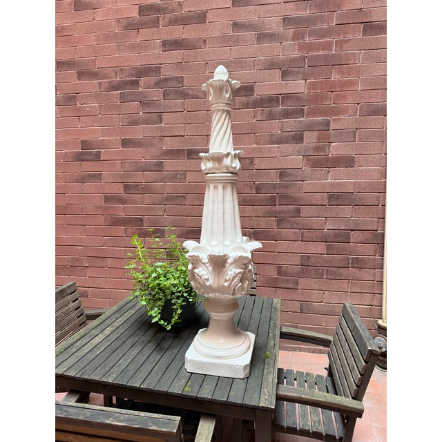 Ceramic Monumental Mid-Century Viúva Lamego Portuguese White Glazed Ceramic Finial, 48.5” For Sale - Image 7 of 12