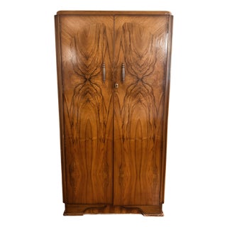 Rare English Art Deco Gentleman’s Wardrobe – C. 1920s/30s For Sale
