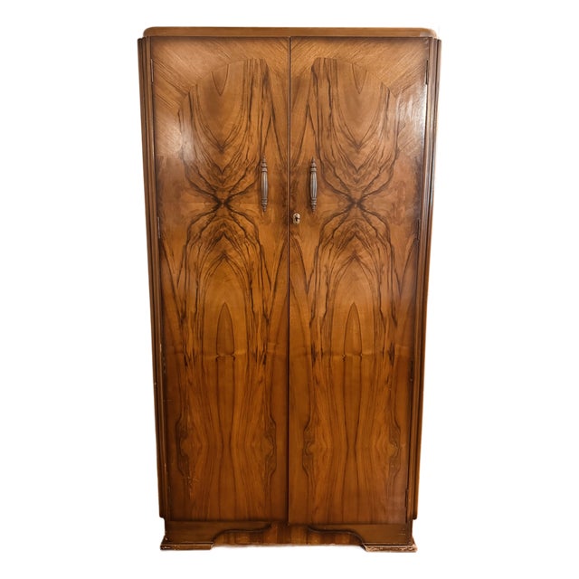 Rare English Art Deco Gentleman’s Wardrobe – C. 1920s/30s For Sale