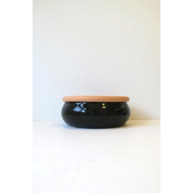 Mikasa Postmodern Black and Terracotta Ceramic Bowl, 1980s 1990s For Sale - Image 4 of 7