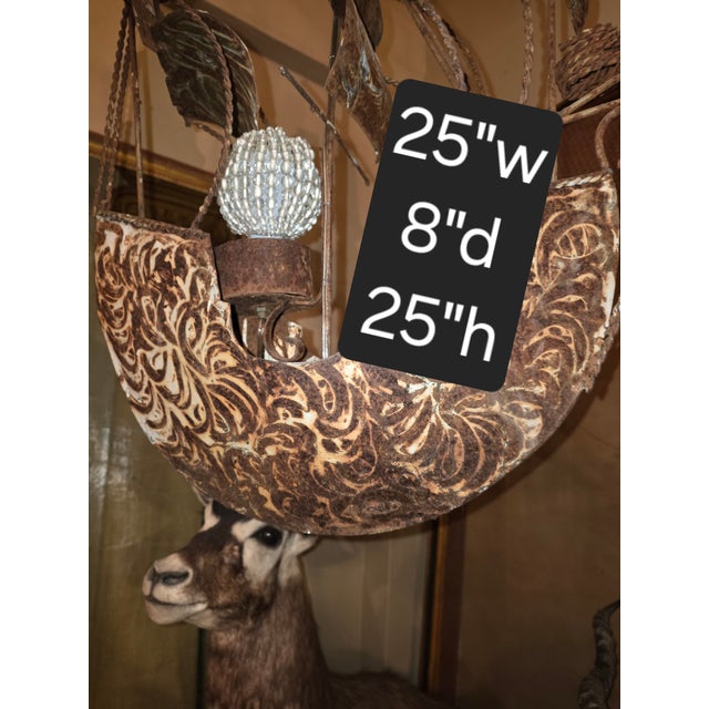 Vintage modified rusty ship lantern pendant light.