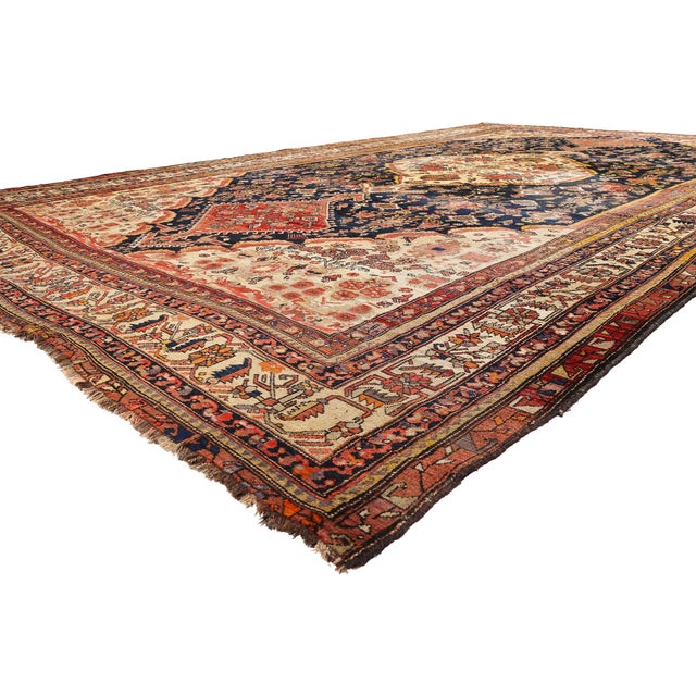 79739 Antique Persian Shiraz Rug, 11'05 x 19'04. The Nomad's Chronicle: A Late 19th Century Persian Shiraz Masterpiece of...