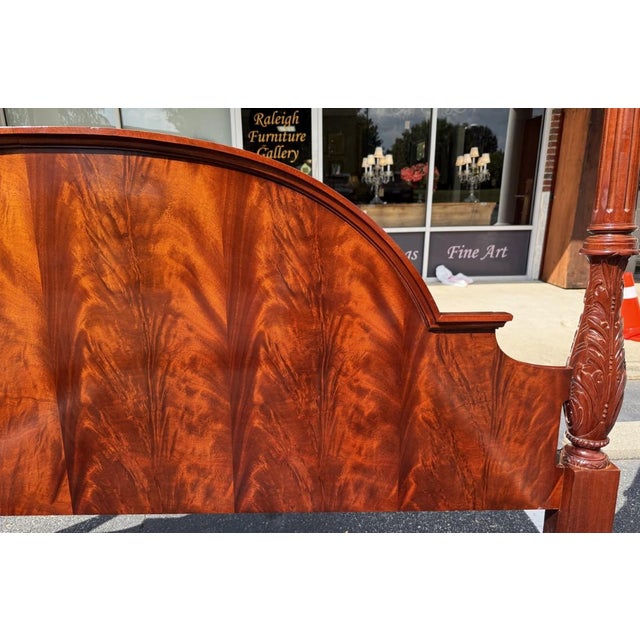 Wood Baker Furniture King Size Flamed Mahogany Georgian Style Poster Bed Frame For Sale - Image 7 of 13