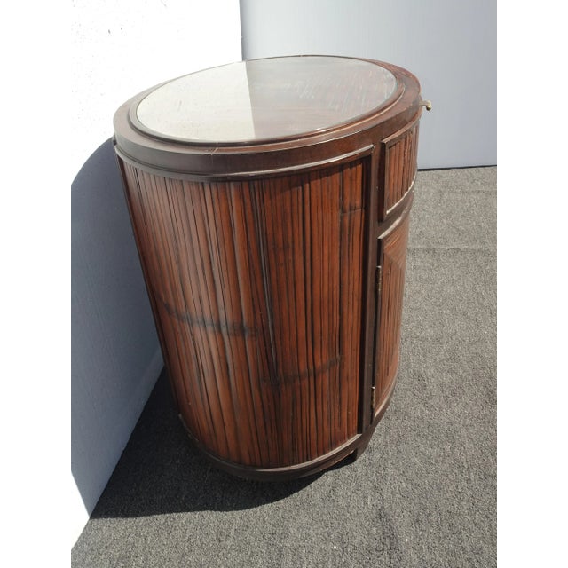 Vintage McGuire Faubourg Collection Oval Nightstand Chest With Drawer For Sale In Los Angeles - Image 6 of 10