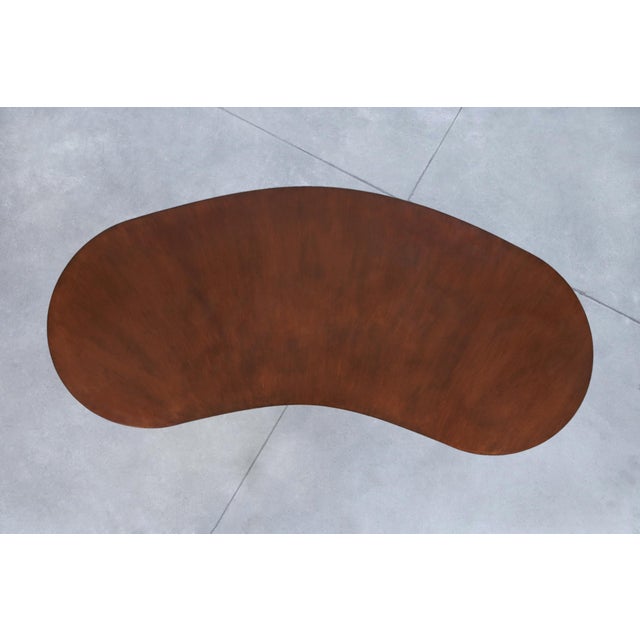 Mid-Century Modern Sculptural Biomorphic Walnut Executive Desk For Sale - Image 12 of 14