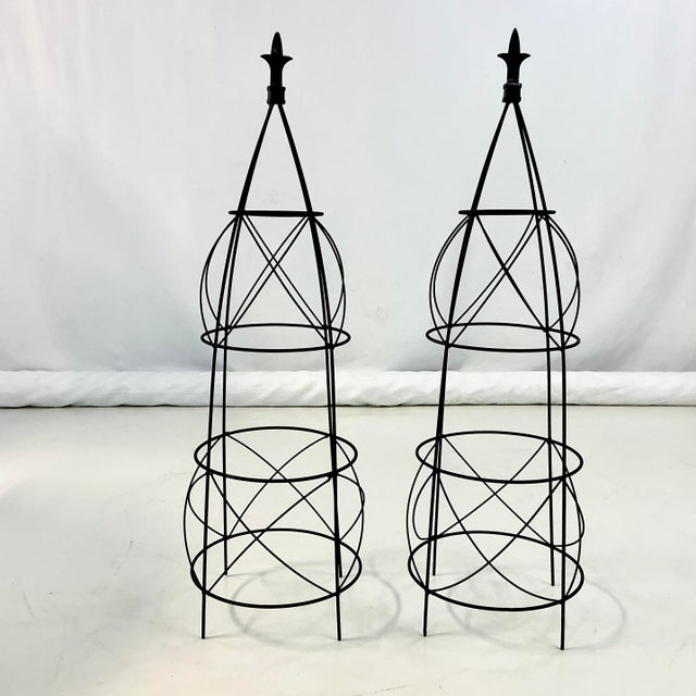 These are a pair of French Garden Topiary Trellis Frames. They stand just over 3 feet tall with their design featuring...