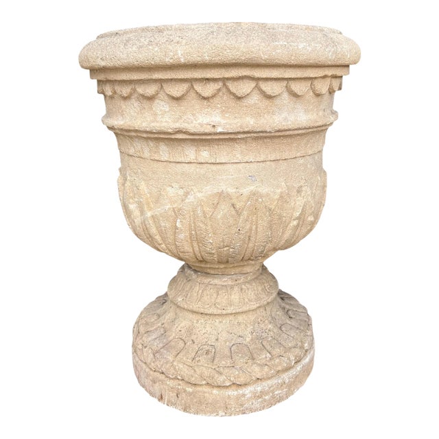 Georgian Limestone Urn From Wall Hall, Hertfordshire For Sale