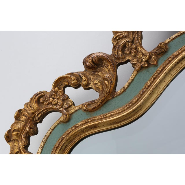 20th Century Florentine Gilt Mirror with Openwork Acanthus Scrolls, Italy, 1950s For Sale - Image 9 of 12