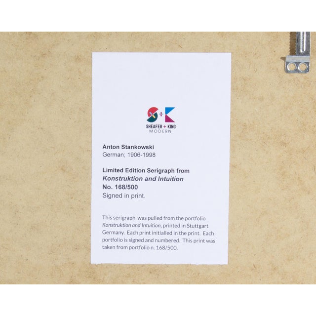 Printmaking Materials 1995 “Konstruktion and Intuition” Serigraph Print by Anton Stankowski For Sale - Image 7 of 7