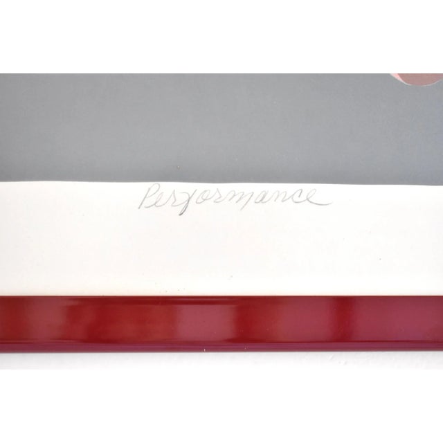 Metal Vintage Framed Carol Dahl "Performance Art" Serigraph For Sale - Image 7 of 9