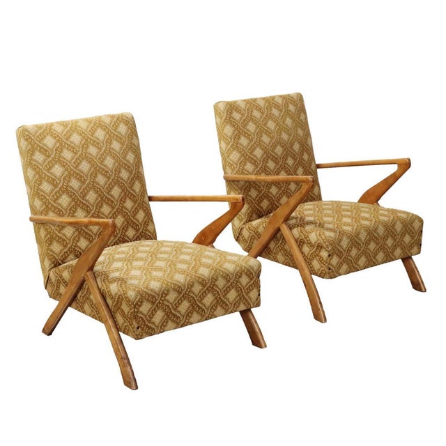 Vintage Wooden Armchairs, 1960s For Sale - Image 10 of 10