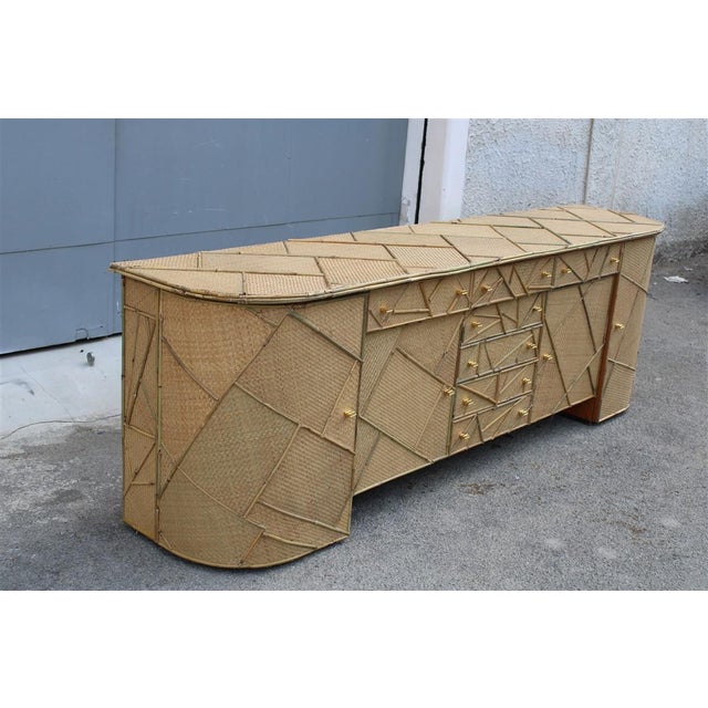 Large Vintage Low Bamboo Sideboard, Italy, 1970s For Sale - Image 18 of 18
