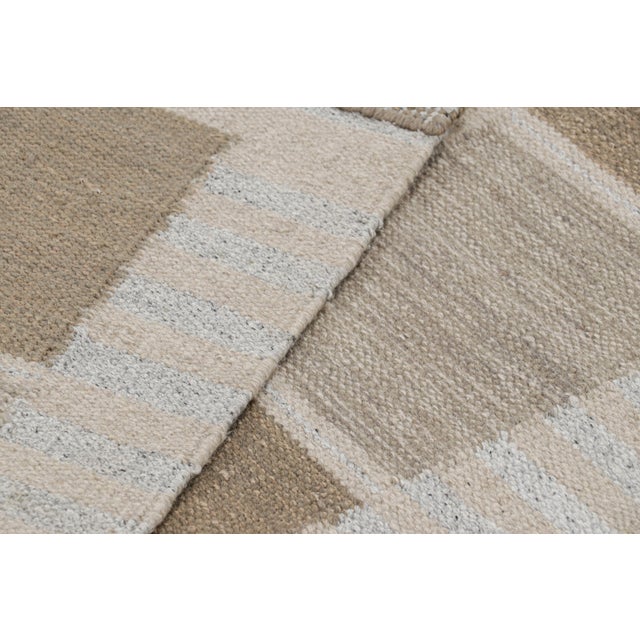 Textile Rug & Kilim’s Scandinavian Style Runner Rug, Beige-Brown With Geometric Patterns For Sale - Image 7 of 7