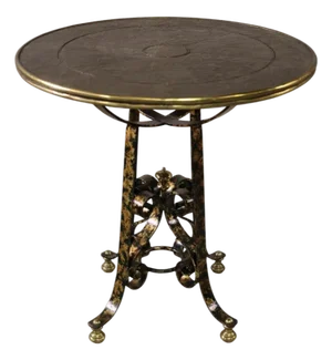 Maitland Smith Wrought Iron Metal Top Side Table