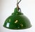 Green Industrial Green Enamel Factory Pendant Lamp from Maxlume, 1960s For Sale - Image 8 of 18
