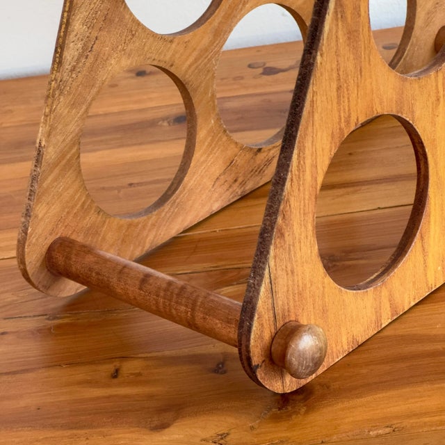 Wood Vintage Wood 6-Bottle Wine Rack For Sale - Image 7 of 7