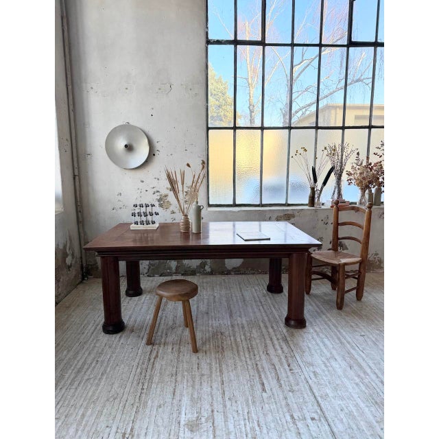 Antique solid oak dining table attributed to Charles Dudouyt, dating from the 1940s. We love the overall quality, its...