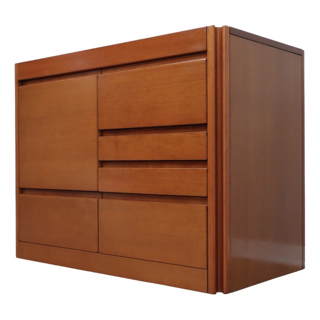 Italian Walnut 4D Series Cabinet Bar by Angelo Mangiarotti for Molteni, 1970s For Sale