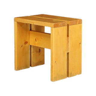 Pine Stool by Charlotte Perriand for Les Arcs, France, 1960s For Sale
