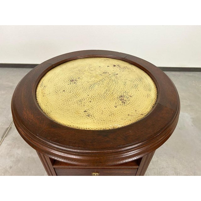 Art Deco Round Table with Brass Top, 1920s For Sale - Image 4 of 12