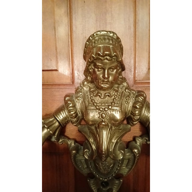 Victorian Brass Casting Figural Wall Mount Towel Bar For Sale - Image 14 of 14