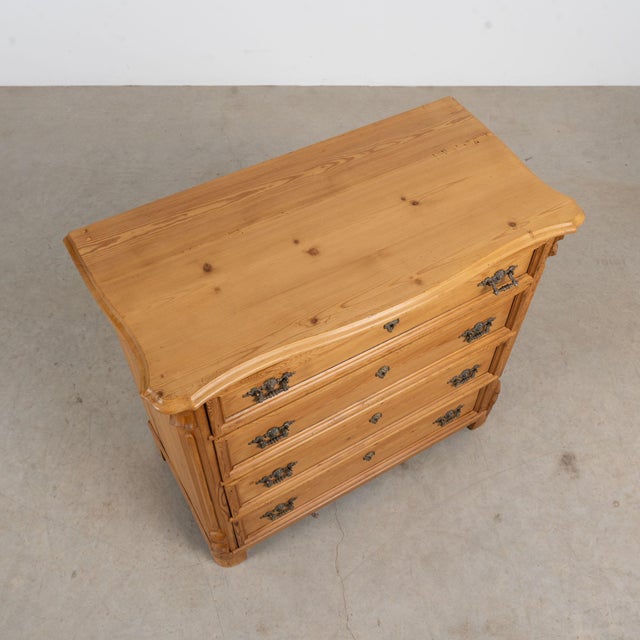 19th Century Danish Waxed Pine Chest of Four Drawers For Sale - Image 4 of 13