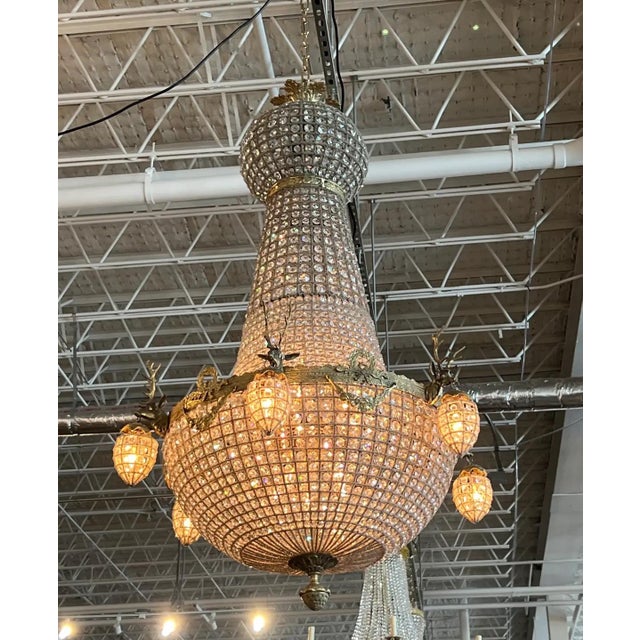 1990s Jumbo Oversized Empire Deer Head 12 Lights Chandelier For Sale - Image 4 of 6