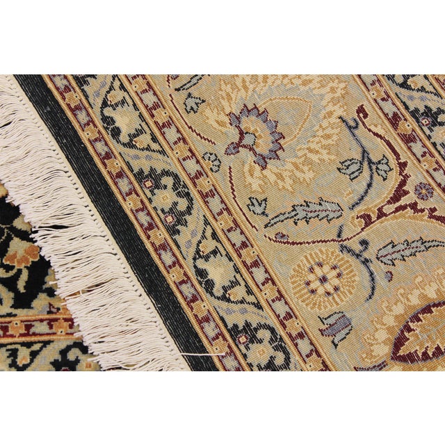Textile Art Nouveau Style 1990's Pak-Persian Black/Green Wool Rug - 6'2'' X 9'0'' For Sale - Image 7 of 9