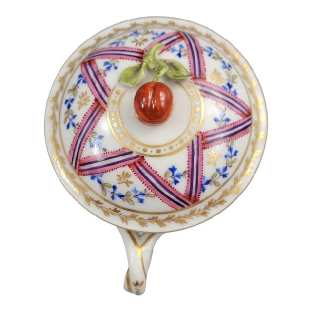 Antique Trembleuse Chocolate Cup and Saucer from Manufacture De La Reine, 1800, Set of 3 For Sale - Image 6 of 16