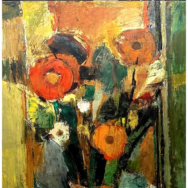 Mid-Century Modern 1960s Simon Sarkantyu Still Life Oil Painting For Sale - Image 3 of 7