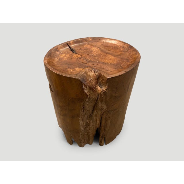Andrianna Shamaris Organic Natural Teak Wood Tray Side Table For Sale In New York - Image 6 of 18