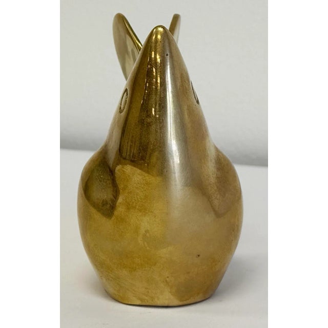 Mid-Century Modern Large Vintage Solid Brass Mouse Paper Weight Decorative Accessory For Sale - Image 3 of 9