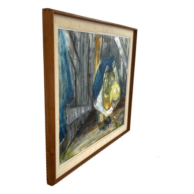 "Mutual Admiration" Flower Mid-Century Modern Oil Painting Monterey Artist For Sale In Monterey, CA - Image 6 of 8