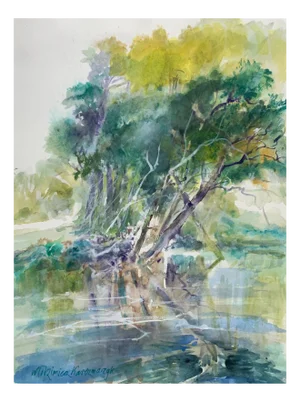Włodzimierz Karczmarzyk, Pondering by the Water, 2000, Acrylic & Paper