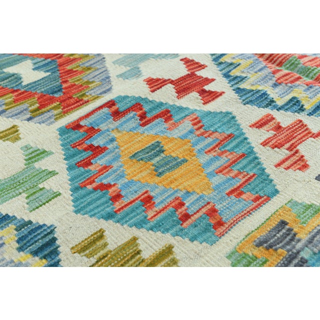 Modern Modern Moroccan Style Hand Woven Colorful Kilim 6'6"x9'8" For Sale - Image 3 of 6