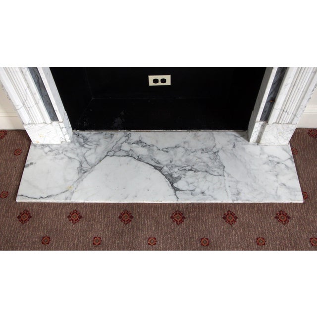 Waldorf Astoria English Regency White Marble Mantel For Sale - Image 9 of 13